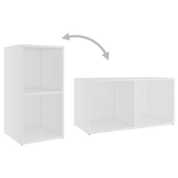 Stylish White TV Cabinets - 2 pcs, Engineered Wood