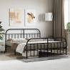 Metal Bed Frame with Headboard and Footboard Black 183x213 cm Colour black Size 183 x 213 cm Model with headboard & footboard 