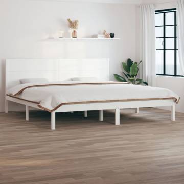 White Solid Wood Bed Frame 180x200 cm - Super King Size