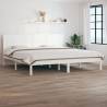 Bed Frame White Solid Wood 180x200 cm Super King Size Colour white Size 180 x 200 cm 