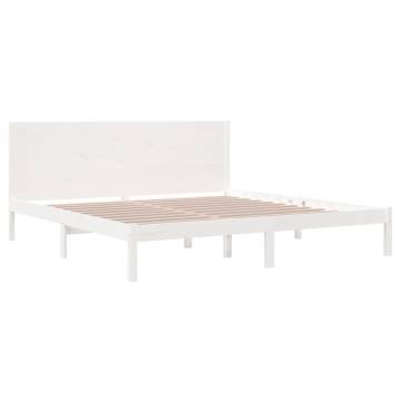 White Solid Wood Bed Frame 180x200 cm - Super King Size