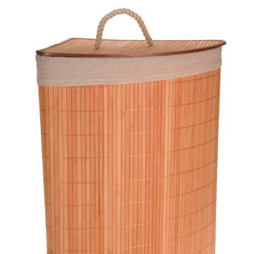 Bathroom Solutions Corner Laundry Basket - Bamboo Design