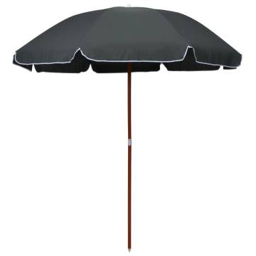 240 cm Anthracite Parasol with Steel Pole | Hipomarket