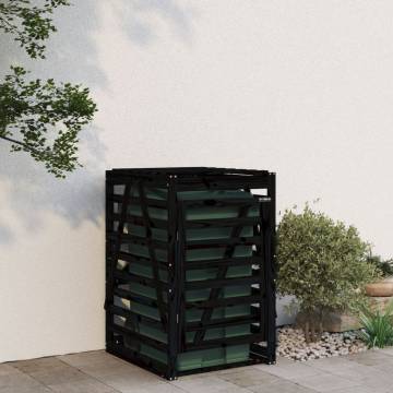 Wheelie Bin Storage Black - Durable Solid Wood Pine