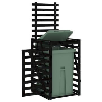 Wheelie Bin Storage Black - Durable Solid Wood Pine