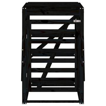 Wheelie Bin Storage Black - Durable Solid Wood Pine