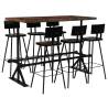 7 Piece Solid Reclaimed Wood Bar Set - Industrial Charm