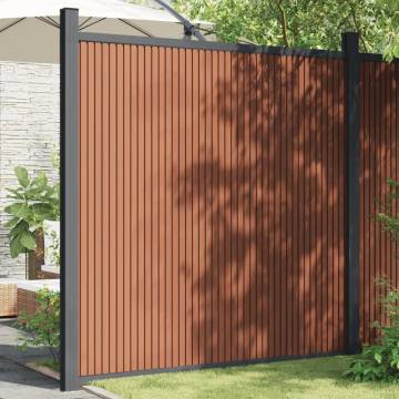 WPC Brown Fence Panel 173x186 cm | Durable & Easy Install