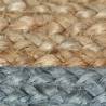 Handmade Jute Rug with Olive Green Border - 90 cm