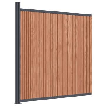 WPC Brown Fence Panel 173x186 cm | Durable & Easy Install