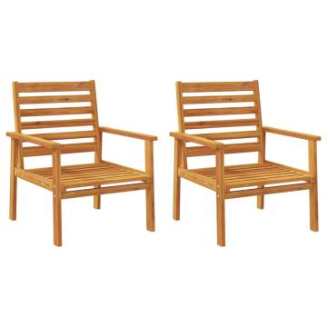 Garden Sofa Chair Set - Solid Acacia Wood 2pcs | Hipo Market