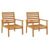 Garden Sofa Chair Set - Solid Acacia Wood 2pcs | Hipo Market