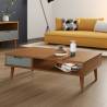 MOLDE Brown Coffee Table | Solid Pine Wood | 100x55x31 cm