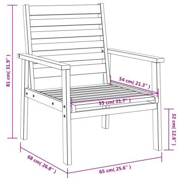 Garden Sofa Chair Set - Solid Acacia Wood 2pcs | Hipo Market