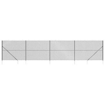 Durable Chain Link Fence with Spike Anchors - Anthracite 1.8x10m