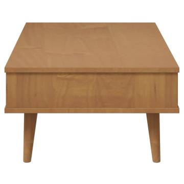 MOLDE Brown Coffee Table | Solid Pine Wood | 100x55x31 cm