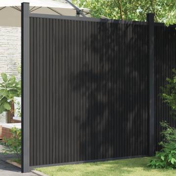 WPC Grey Fence Panel 173x186 cm - Durable Garden Barrier