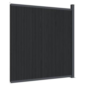 WPC Grey Fence Panel 173x186 cm - Durable Garden Barrier