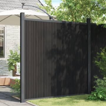 WPC Grey Fence Panel 173x186 cm - Durable Garden Barrier