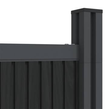 WPC Grey Fence Panel 173x186 cm - Durable Garden Barrier