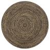 Handmade Jute Rug Black & Natural 120 cm - Unique Design