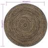 Handmade Jute Rug Black & Natural 120 cm - Unique Design