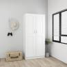 Stylish White Wardrobe - 82.5x51.5x180 cm Engineered Wood