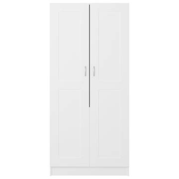 Stylish White Wardrobe - 82.5x51.5x180 cm Engineered Wood