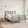 Bed Frame Grey Solid Wood 140x190 cm Colour grey Size 140 x 190 cm 