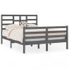 Grey Solid Wood Bed Frame 140x190 cm | Hipo Market