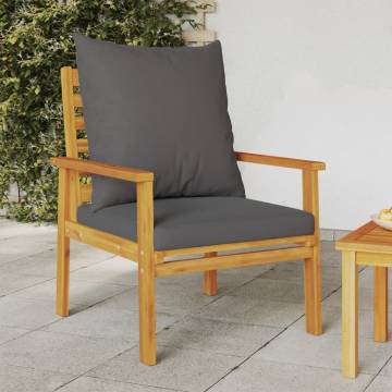 Garden Sofa Chair Set: 2pcs Acacia Wood with Cushions