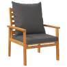 Garden Sofa Chair Set: 2pcs Acacia Wood with Cushions