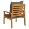 Garden Sofa Chair Set: 2pcs Acacia Wood with Cushions