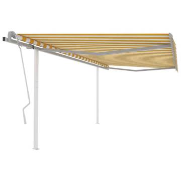 Manual Retractable Awning 4x3.5m - Yellow & White | Hipo Market