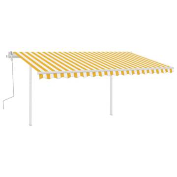 Manual Retractable Awning 4x3.5m - Yellow & White | Hipo Market