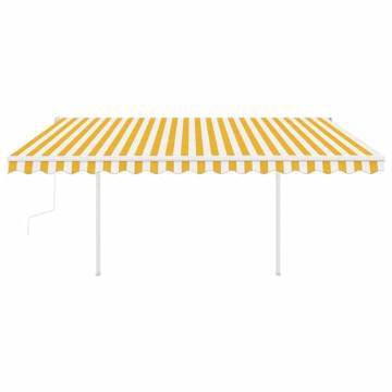 Manual Retractable Awning 4x3.5m - Yellow & White | Hipo Market