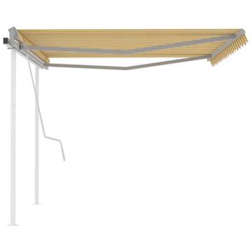 Manual Retractable Awning 4x3.5m - Yellow & White | Hipo Market