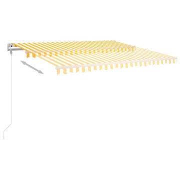 Manual Retractable Awning 4x3.5m - Yellow & White | Hipo Market