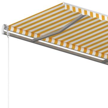 Manual Retractable Awning 4x3.5m - Yellow & White | Hipo Market