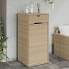 Garden Storage Cabinet Beige 55x55x111 cm Poly Rattan Colour beige Size 55 x 55 x 111 cm 