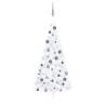 Artificial Half Pre-lit Christmas Tree with Ball Set White 180 cm Colour white and grey Size 180 x 115 cm Quantity in Package 1 Number of Branch Tips 