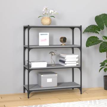 Stylish Grey Sonoma Book Cabinet – 80x33x100 cm | HiPo Market