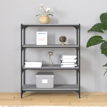 Stylish Grey Sonoma Book Cabinet – 80x33x100 cm | HiPo Market