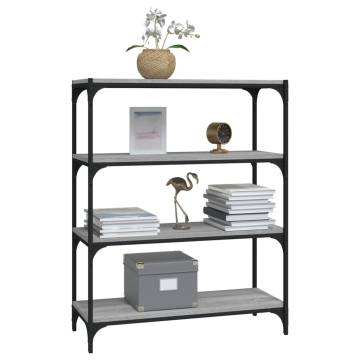 Stylish Grey Sonoma Book Cabinet – 80x33x100 cm | HiPo Market