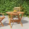 Folding Garden Table 90x75 cm - Solid Acacia Wood | HipoMarket