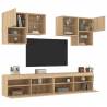 6 Piece TV Wall Cabinet Set with LED Lights Sonoma Oak Colour sonoma oak Quantity in Package 1 