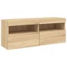 6 Piece TV Wall Cabinet Set with LED Lights - Sonoma Oak