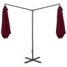 Double Parasol with Steel Pole - Bordeaux Red 600 cm | HipoMarket