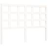 White Double Bed Frame with Headboard - Solid Pine Wood