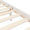 White Double Bed Frame with Headboard - Solid Pine Wood